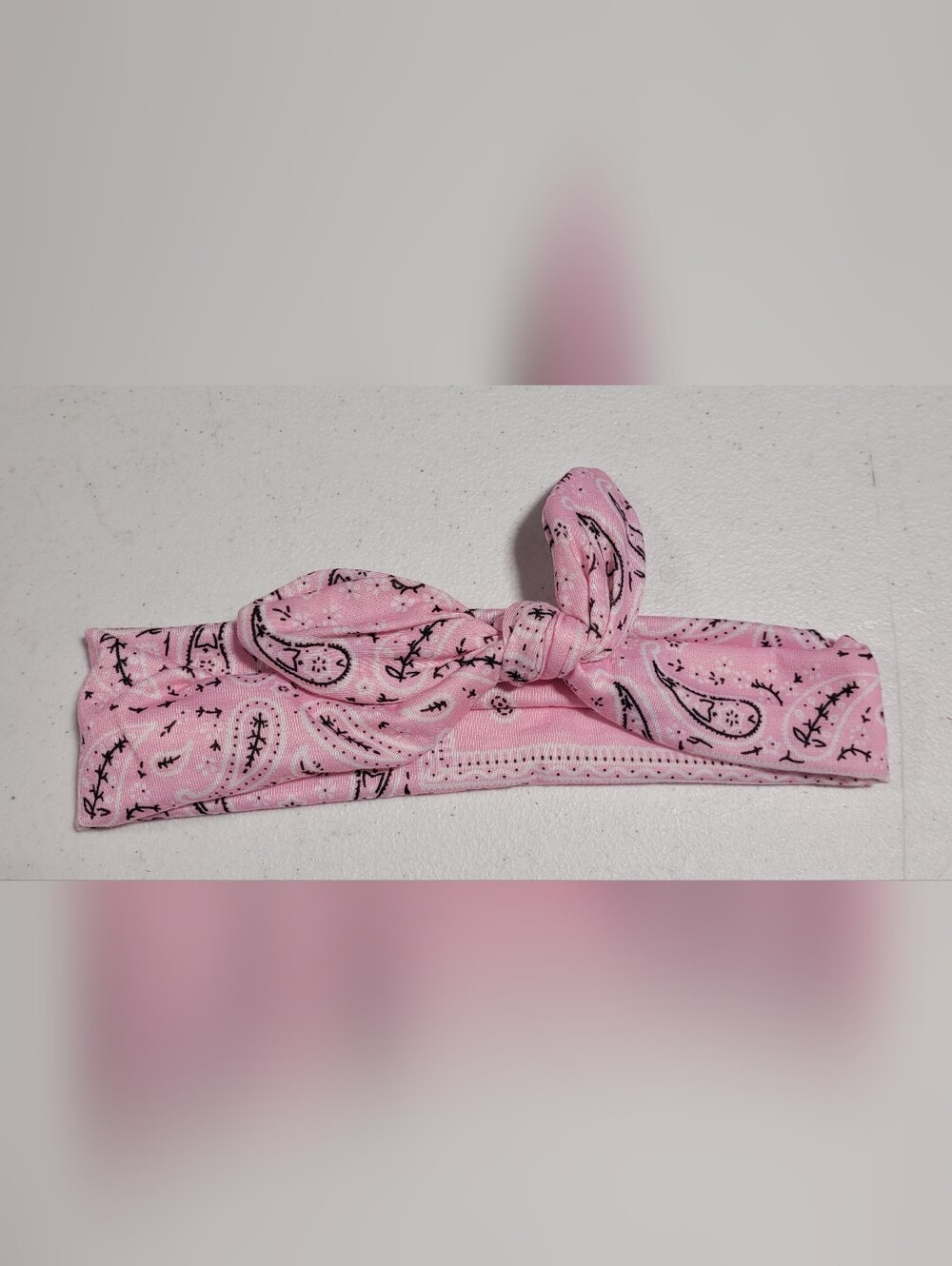 Pink Knot Headband with Paisley Print